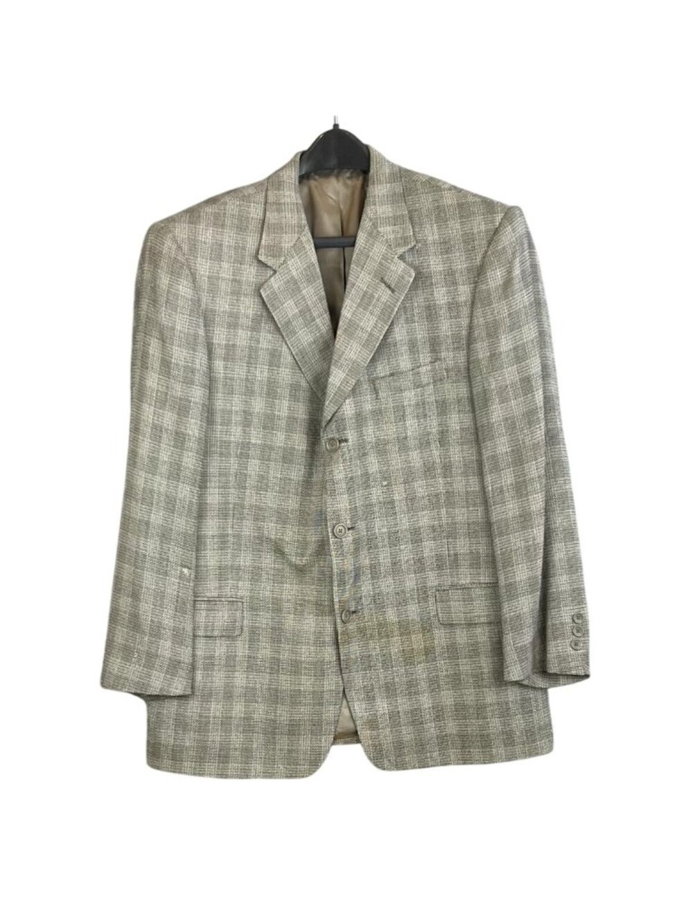 Daniel Hechter Men 42R Plaid Blazer Jacket Gray Wool Viscose 3 Button Costa Rica